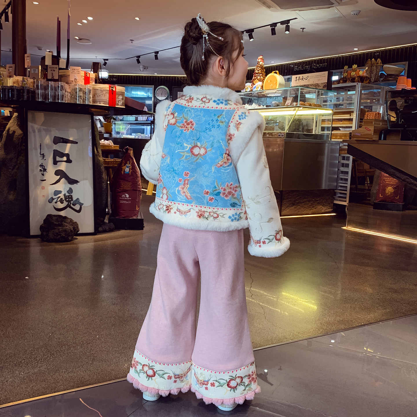 女童国风长裤冬装2025新款儿童新中式加绒直筒阔腿裤女孩百搭裤子,淘宝优惠券,粉丝福利购,淘宝优惠卷