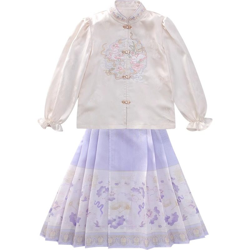 女童马面裙套装春秋2025新款洋气小女孩明制汉服新中式儿童两件套,淘宝优惠券,粉丝福利购,淘宝优惠卷