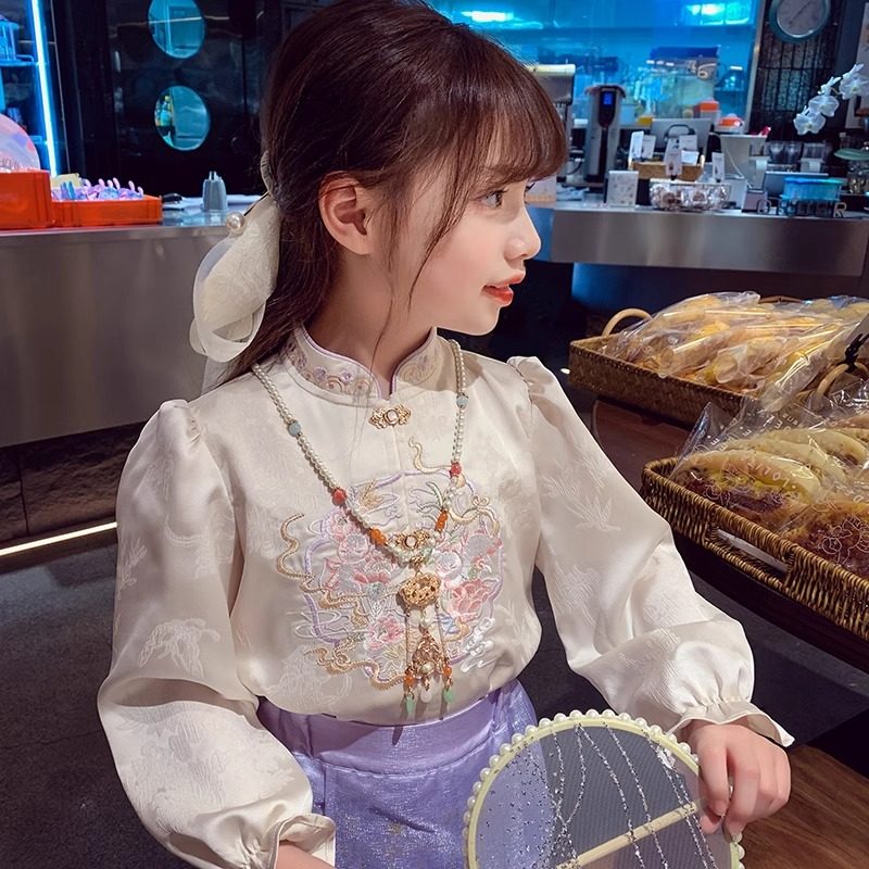 女童马面裙套装春秋2025新款洋气小女孩明制汉服新中式儿童两件套,淘宝优惠券,粉丝福利购,淘宝优惠卷