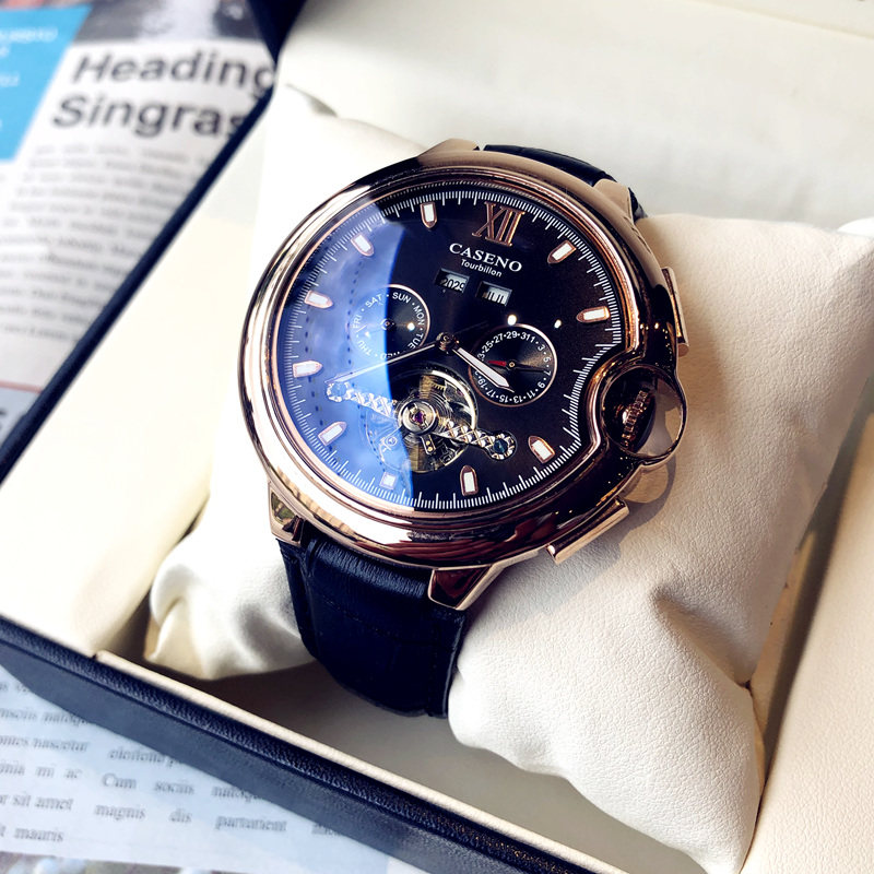 2023新品时尚潮流男士皮带全机械表 光迈国产腕表