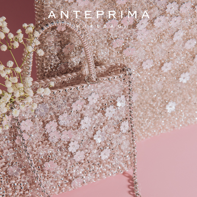 ANTEPRIMA/安蒂佩玛sakura系列春季粉色樱花链条斜挎包新品小方包 - 图1