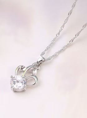 1克拉莫桑钻皇冠项链女纯18k白金