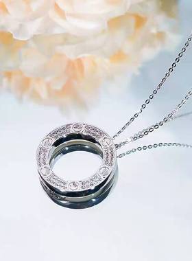 超闪大饼项链莫桑石白金大促销