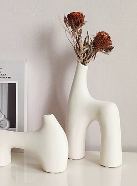 ins风陶瓷小花瓶摆件高级感装饰