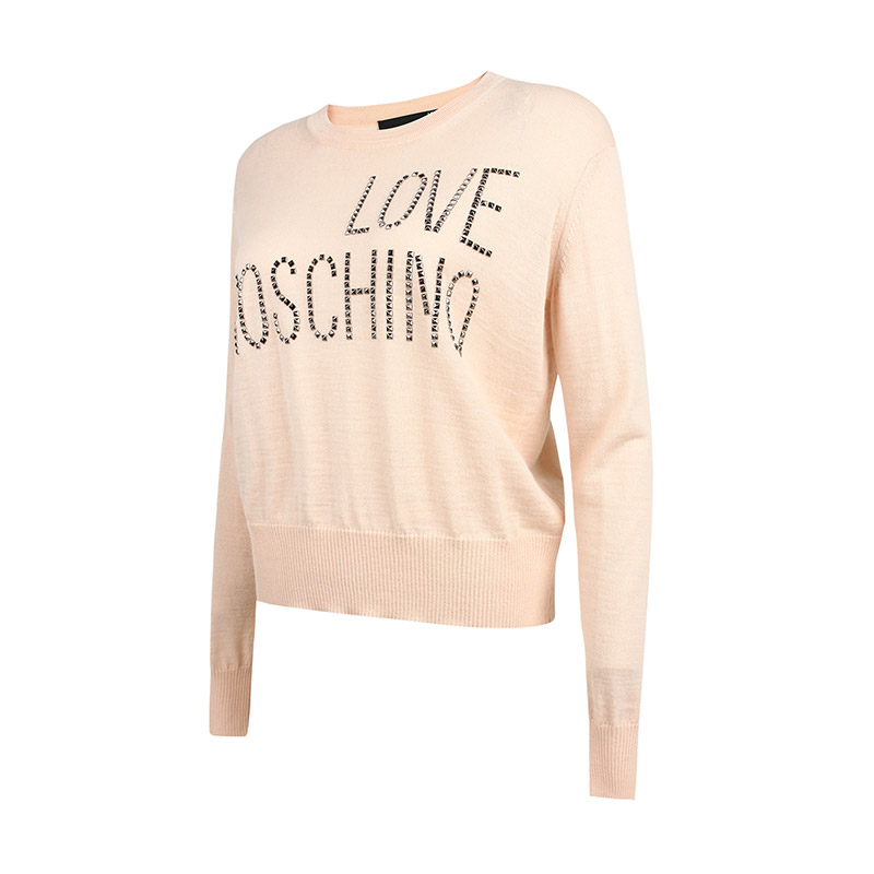 LOVE MOSCHINO/莫斯奇诺 女士长袖logo图案针织衫WSG0990 - 图1