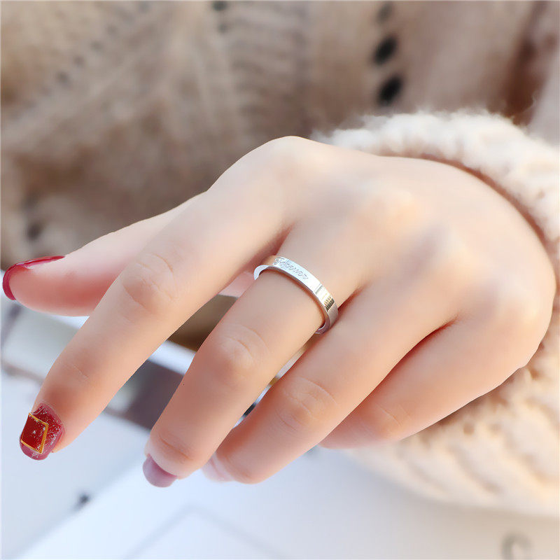 日式轻奢网红简约18k玫瑰金食对戒 梓妍戒指/指环