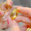 Titanium steel color-fading shattered ice-bing couple ring
