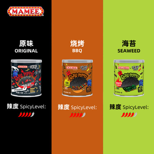 MAMEE/妈咪马来西亚鬼椒薯片爆辣变态辣薯片烧烤味海苔味膨化食品 - 图0