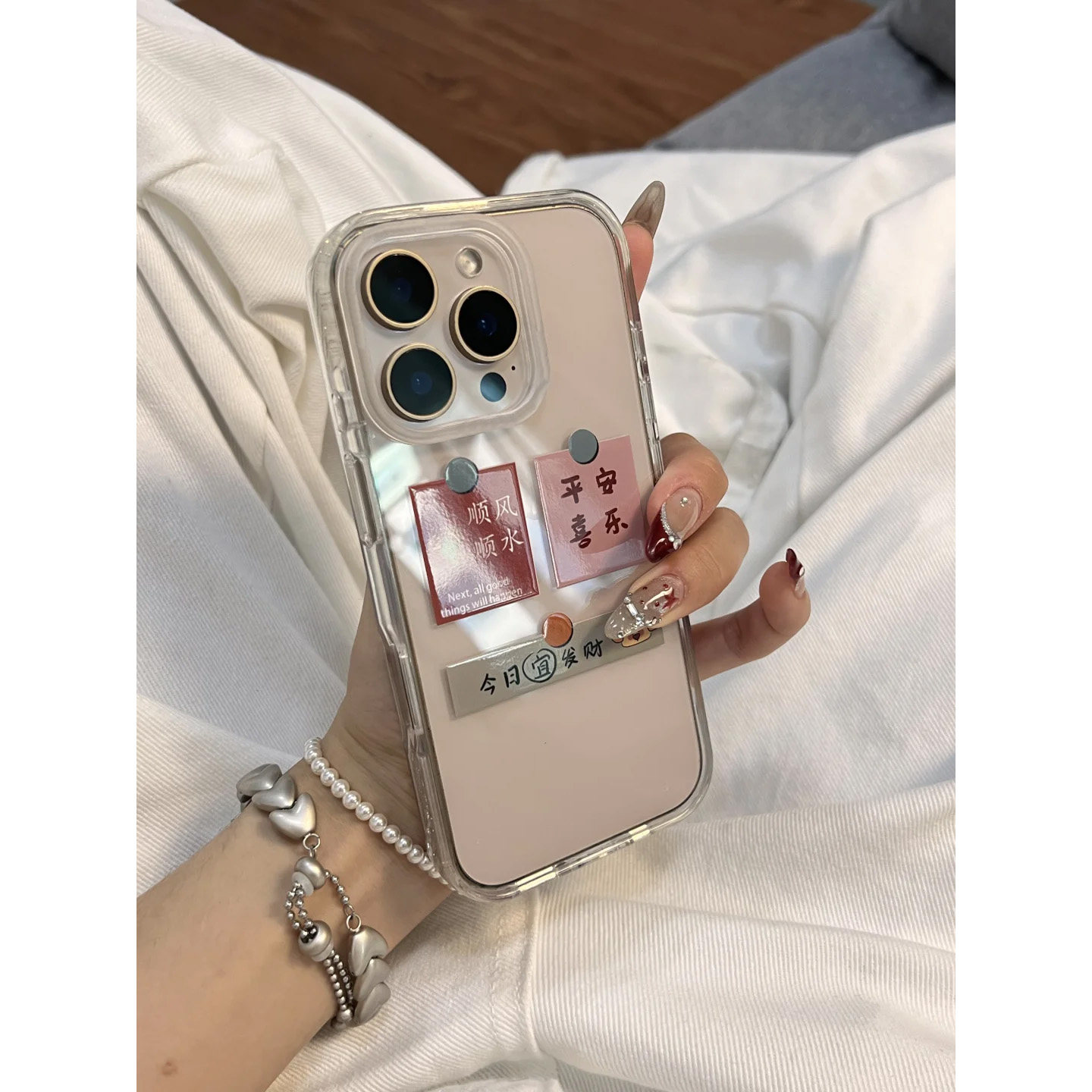 平安喜乐标签适用适用iphone16promax简约苹果14/13/12/11手机壳文字华为mate70oppovivo荣耀小米15红米k80套