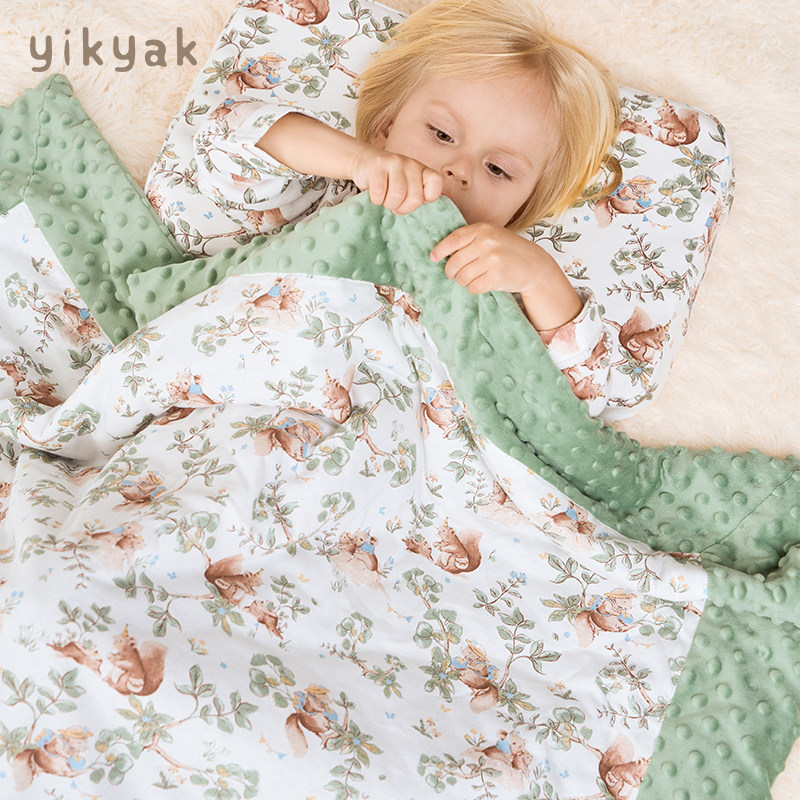 yikyak豆豆毯婴幼儿秋冬儿童盖毯新生儿安抚毯宝宝被子