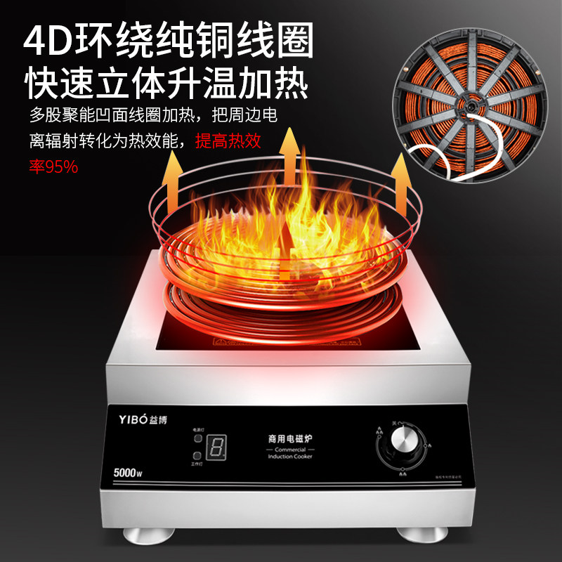 益博大功率商用5000w平面电磁炉 益博电磁炉/陶炉