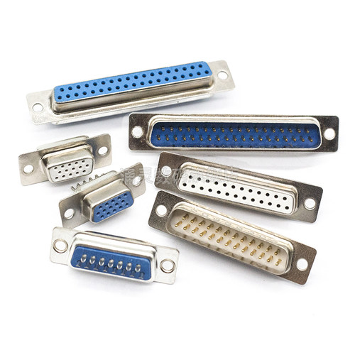 焊线式DB9头蓝胶串口插座DB-15/25/37公头/母头RS232镀金接头COM - 图3
