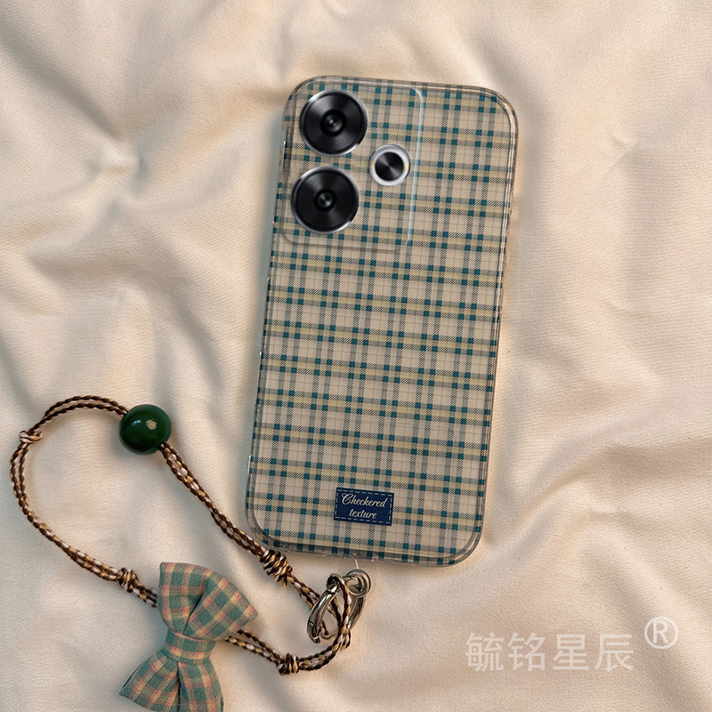 适用小米红米turbo4手机壳14c情侣14r格子turbo3蝴蝶结13c带挂绳的10x简约ins风12c防摔13r春天9a全包6高级感 - 图1