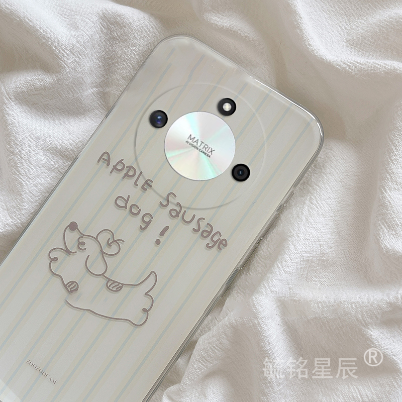 适用华为荣耀x70i手机壳x60i+新款x50i十x40gt竞速版x30max条纹x20se可爱x10小狗x9c透明x9b软硅胶的ins风x7b - 图1