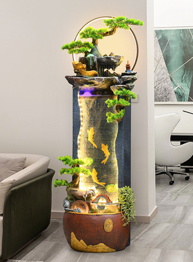 落地假山流水喷泉摆件办公室客厅循环水招财风水轮开业礼物装饰品