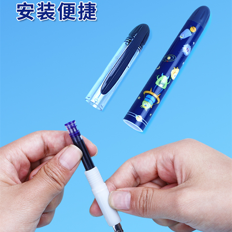 得力可擦钢笔小学生三年级专用老师推荐钢笔书法笔练字男孩女生明尖硬笔正姿儿童卡通钢笔送替换墨囊钢笔套装,淘宝优惠券,粉丝福利购,淘宝优惠卷