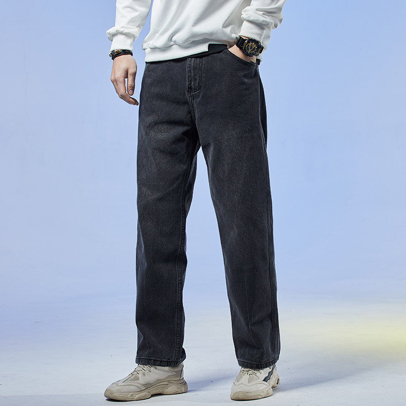 直筒黑色男2022春秋新款复古牛仔裤 jnol牛仔裤