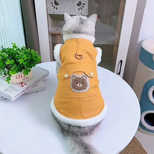 猫咪衣服秋冬款加绒保暖牛仔马甲金渐层布偶英短宠物小狗狗防掉毛 - 图1