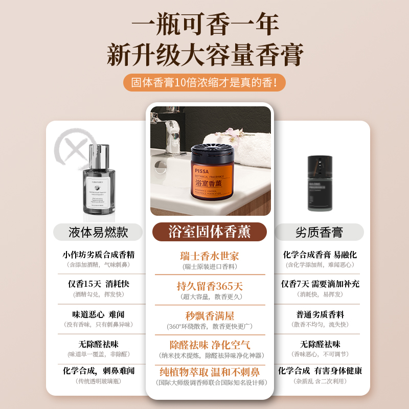 厕所除臭去异味留香卫生间香薰香氛洗手间清香固体神器空气清新剂