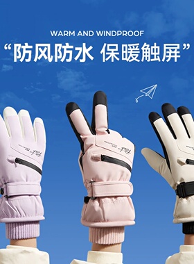冬季加厚保暖防风防水触屏手套