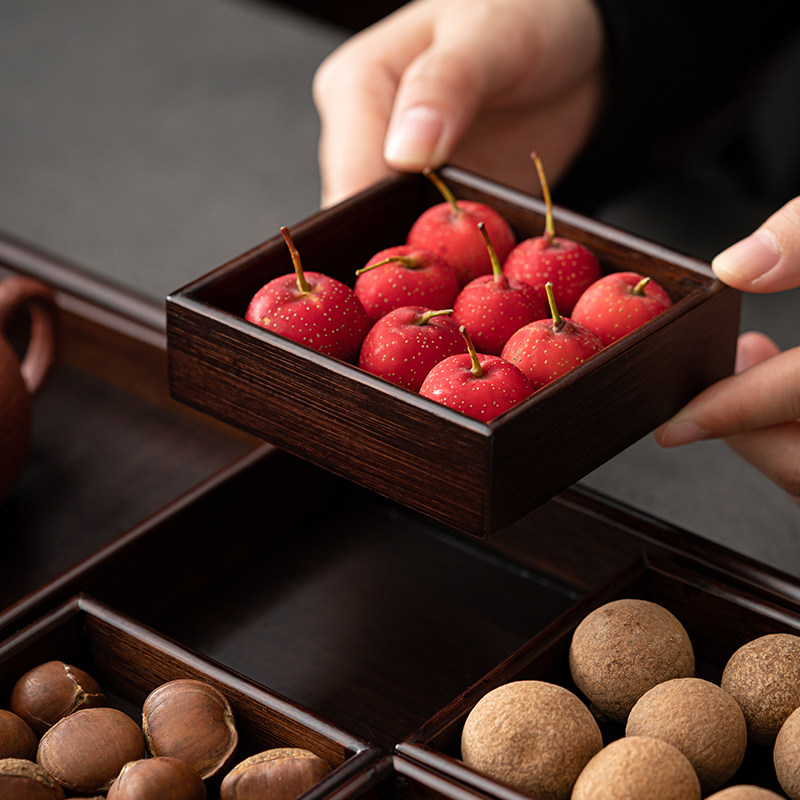 茶点盘竹家用围炉煮茶九宫格托盘茶具茶杯茶托盘零食点心果盘茶盘,淘宝优惠券,粉丝福利购,淘宝优惠卷