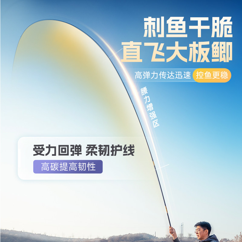 富源百川君道轻量版鲫鱼杆5米4综合鱼竿手杆超轻超细小手竿钓鱼竿