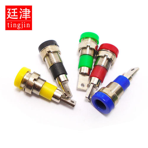 4MM香蕉插座M4*28纯铜接线柱24A端子测试座面板插座母孔 8MM 12MM - 图1