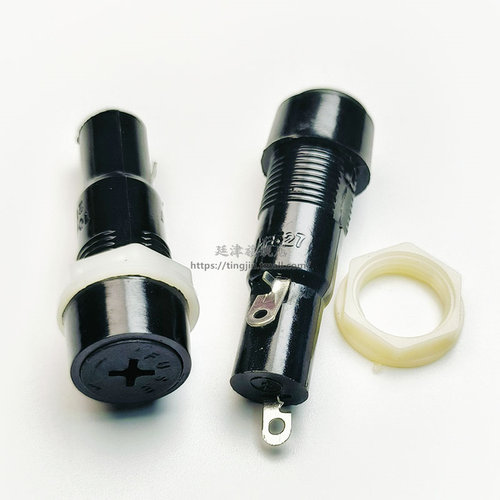 玻璃保险管底座5*20保险丝x盒MF528~527可选带线胶木十字管座套座 - 图2