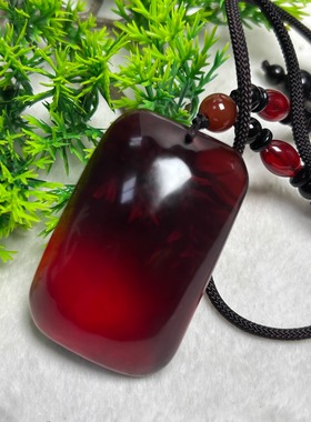 天然原矿血蜜无事牌素绳款毛衣吊坠时尚百复古