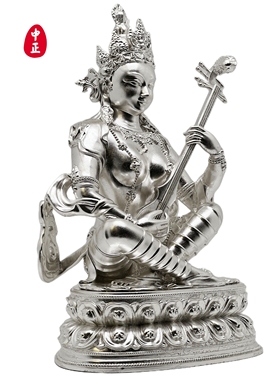 中正造像铜妙音佛母摆件