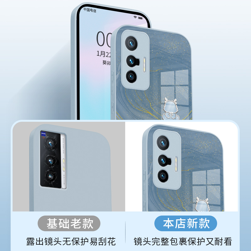 适用vivox100pro手机壳x200/x90新款女x80/s19鎏金龙s17/s20/s30高端iqoo12奢华11/13小众9高级感s18玻璃neo8 - 图1