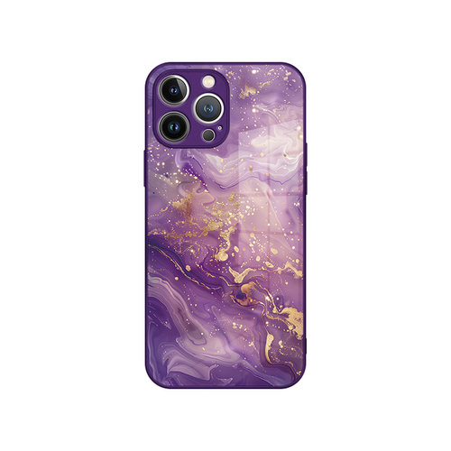 流水生金适用苹果15promax手机壳16新款iPhone14高端13晕染鎏金12小众高级感11玻璃x全包17女xs奢华8plus防摔 - 图3