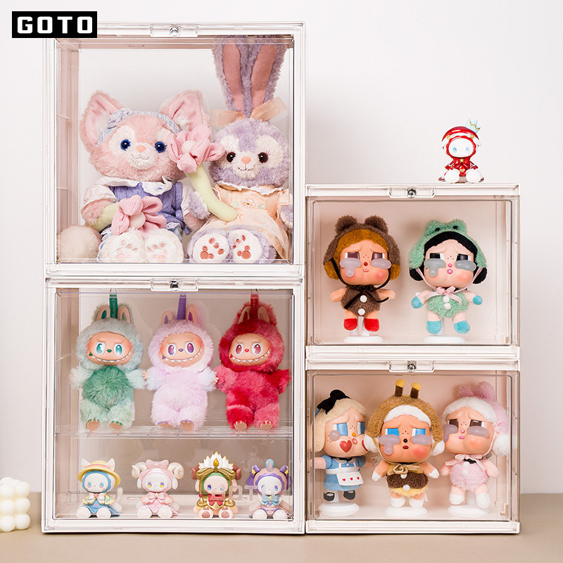 GOTO盲盒收纳展示架防尘模型收纳墙透明手办泡泡玛特labubu展示盒,淘宝优惠券,粉丝福利购,淘宝优惠卷