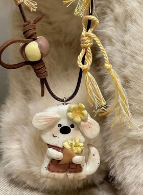 百搭颈链小狗咖啡师可爱小狗项链