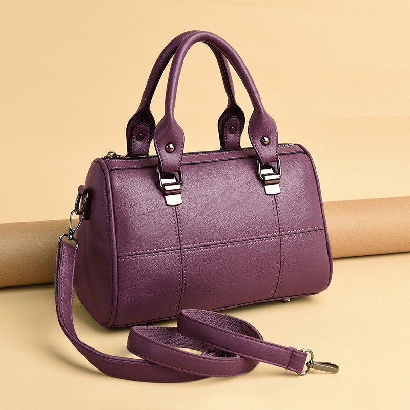 熙香奈旗舰店联名牛皮波士顿手提包 壹纸空文女士包袋