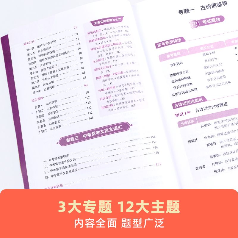 【作业帮官方旗舰店】中考文言文阅读公式法 初中一本通全解必背古诗词强化训练中语文实词虚词赏析七八九年级初一初二初三正版书 - 图2