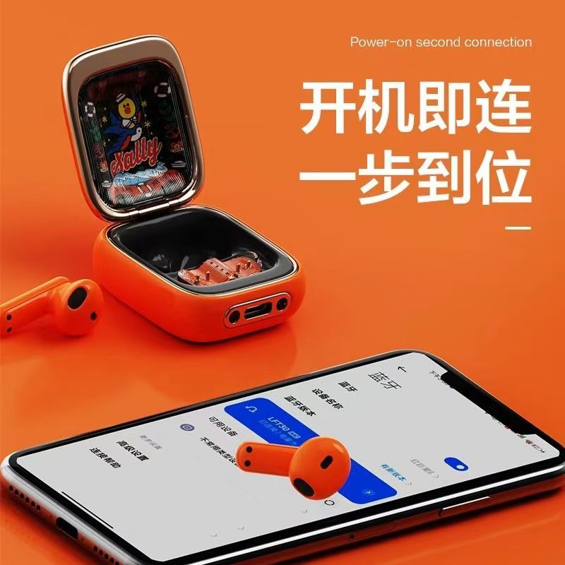 Disney/迪士尼Q7复古真无线蓝牙耳机超长续航可爱新款适用于苹果