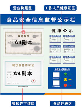 餐饮食品安全信息公示栏