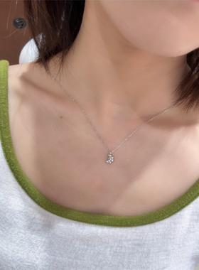 0108韩国东大门代购MOMO 牛角包纯银项链可爱设计百搭通勤秋冬女