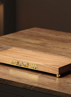 北美黑胡桃木实木底座摆件