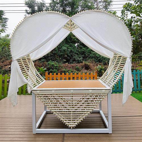 爱心躺床天空之城花园城堡户外打卡落地款景观椅网红鸟巢椅 - 图2