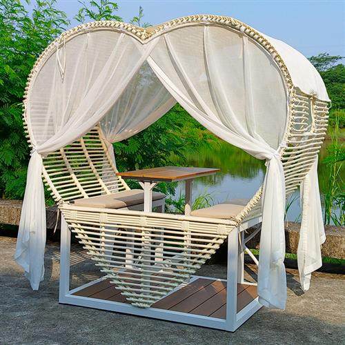 爱心躺床天空之城花园城堡户外打卡落地款景观椅网红鸟巢椅 - 图1