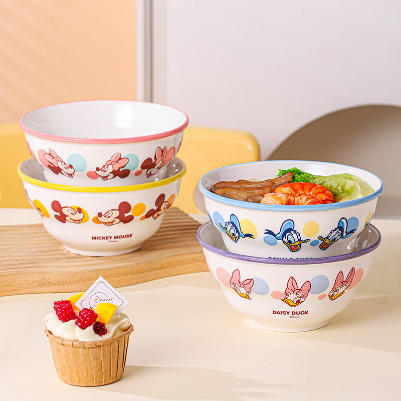 迪士尼陶瓷碗卡通面碗2025新款可爱泡面碗可爱高颜值餐具儿童碗,淘宝优惠券,粉丝福利购,淘宝优惠卷