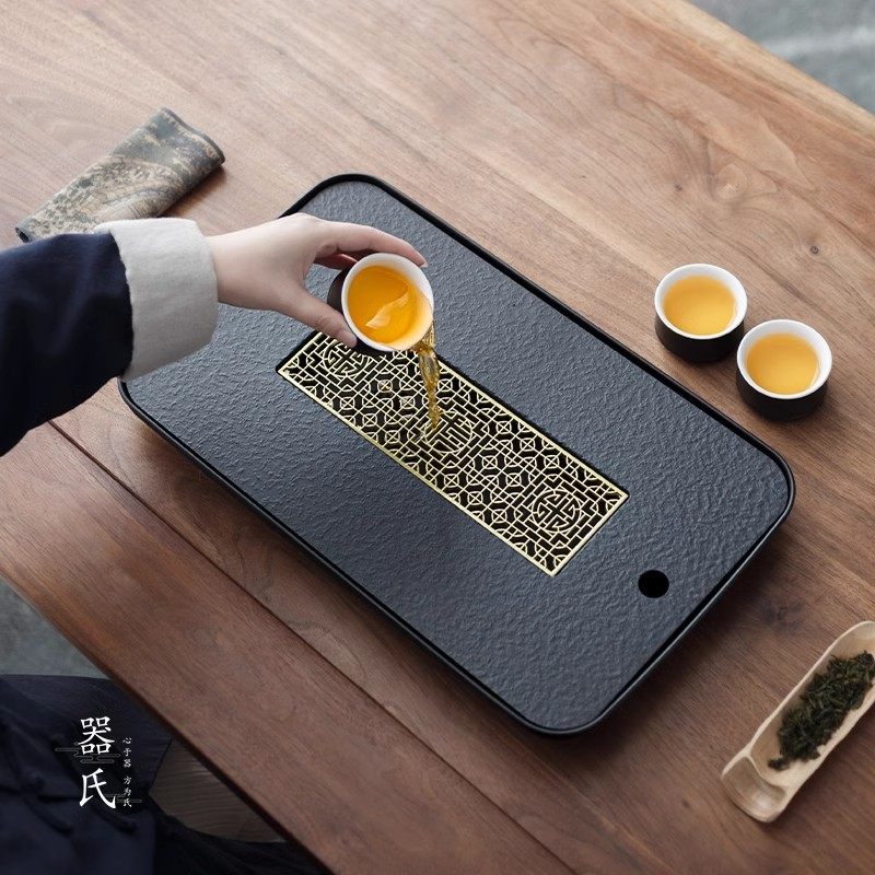 器氏 乌金石储水式干泡茶托盘 天猫优惠券折后￥9.5包邮（￥12.5-3）多款可选