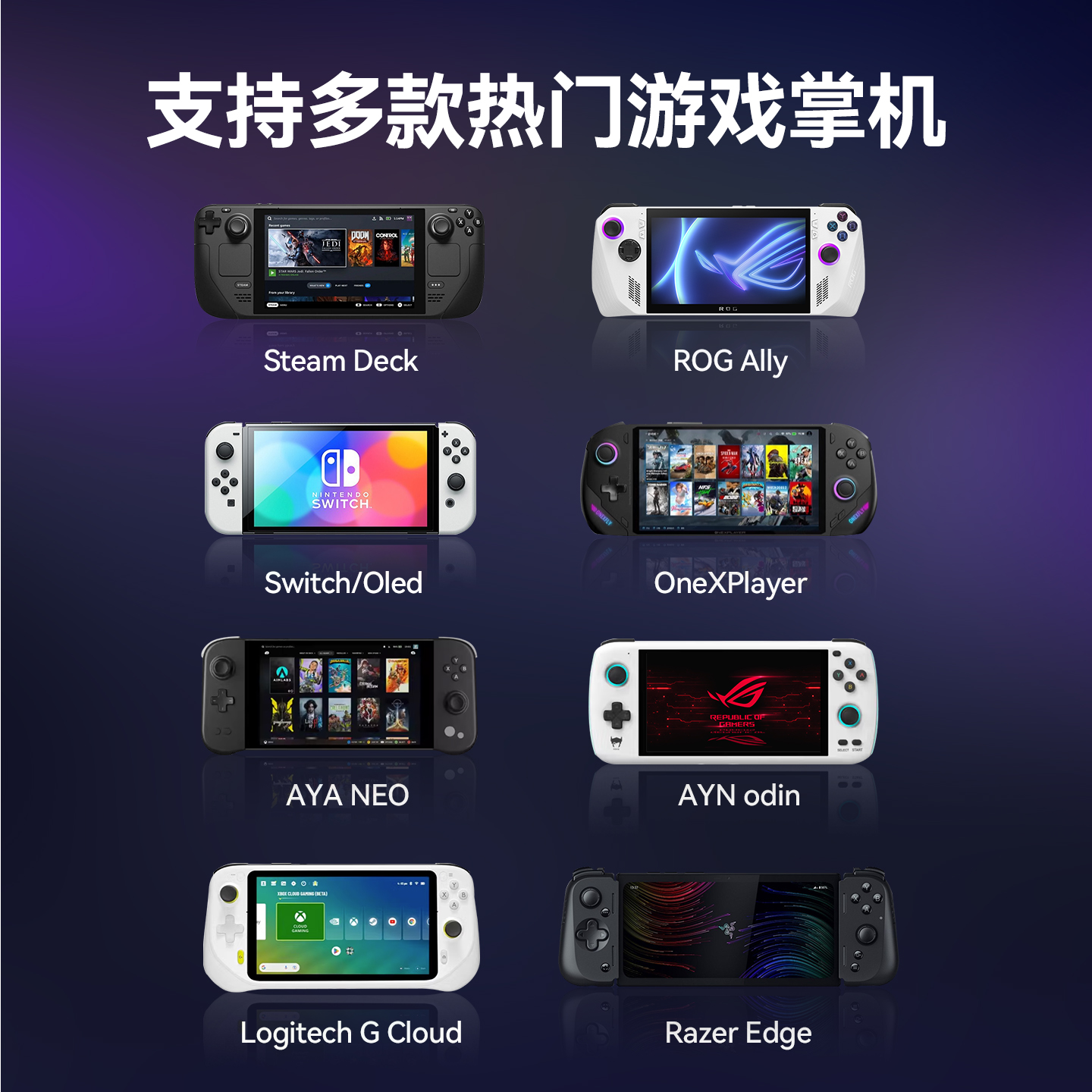 新得利SteamDeck拓展坞ROG ALLY掌机充电座多口HUB视频转换器steamdeckOled底座switch游戏机扩展坞周边配件