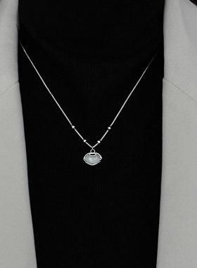 日系coss kokos925银祥云福锁项链女简约中国风玉髓吊坠锁骨