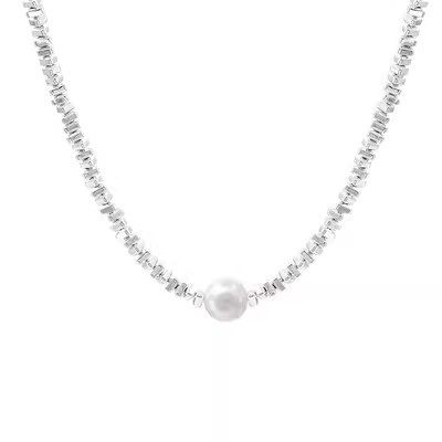 日系coss koko碎银子珍珠项链925银轻奢小众高级感锁骨链520送 - 图3