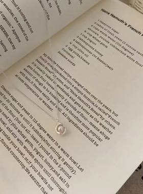 日系Coss KoKo原创设计ins淡水珍珠小银豆项链s925银镀18K金轻