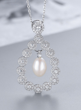 日系coss koko情人节礼物淡水珍珠项链女小众设计感s925银吊坠