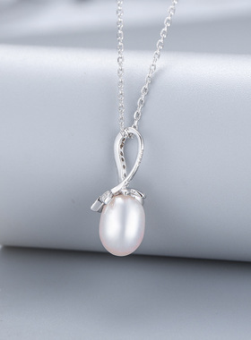 日系coss kokos925银淡水珍珠吊坠女梨花时尚diy空托项坠